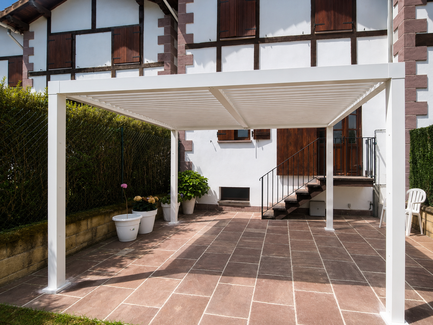 pergola bioclimatica de aluminio naterial origin blanca