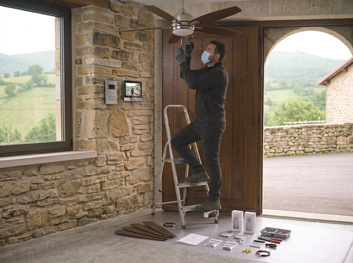 Instalación de ventilador de techo
