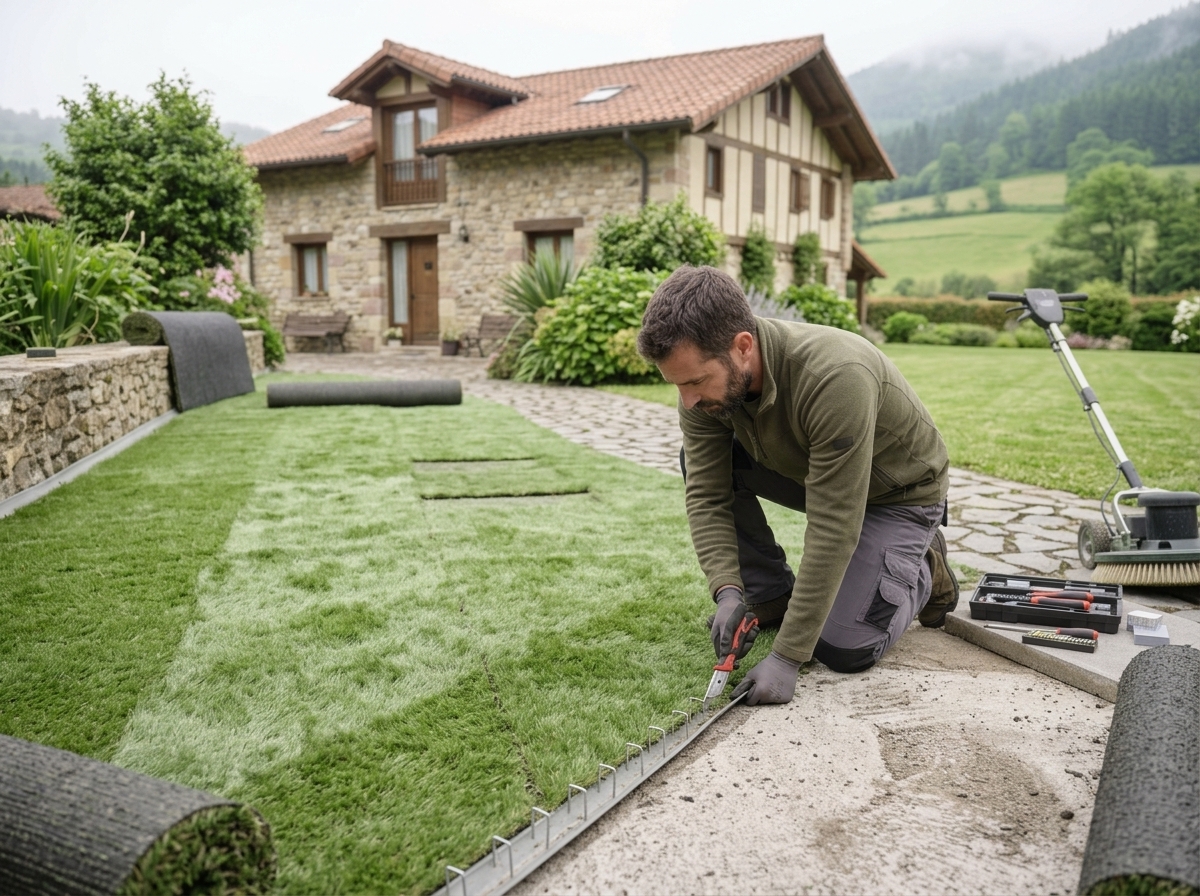 Instalación de césped artificial sobre solera más de 80 m2