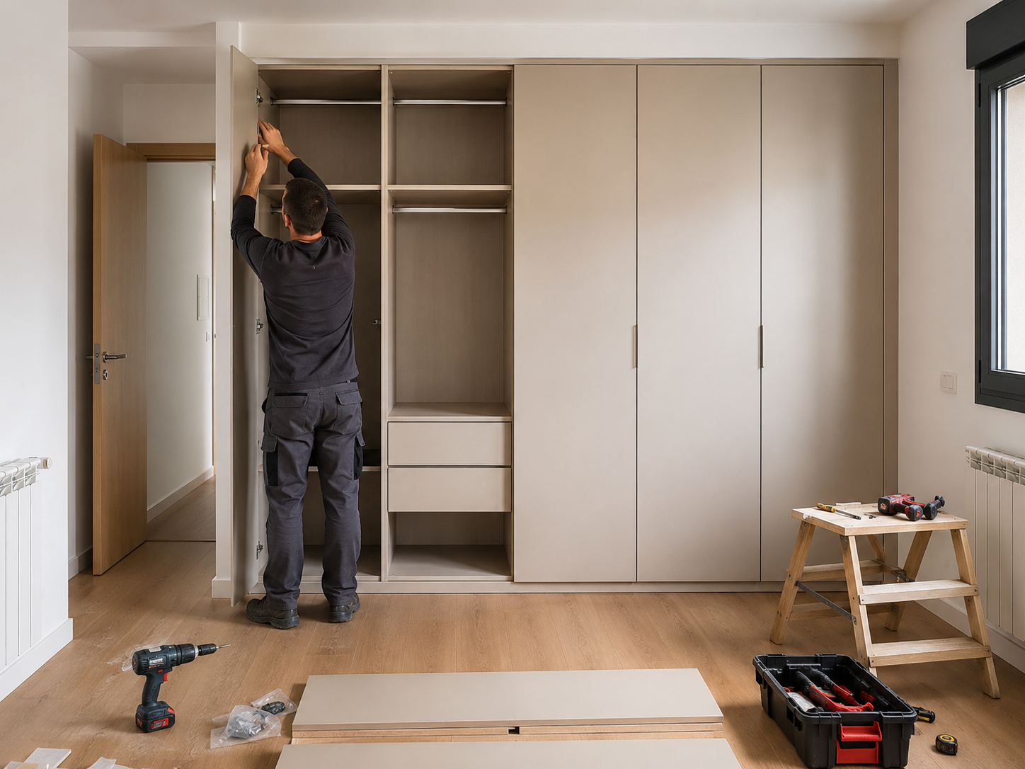 Instalación Pack Armario Modular, 2,40ml