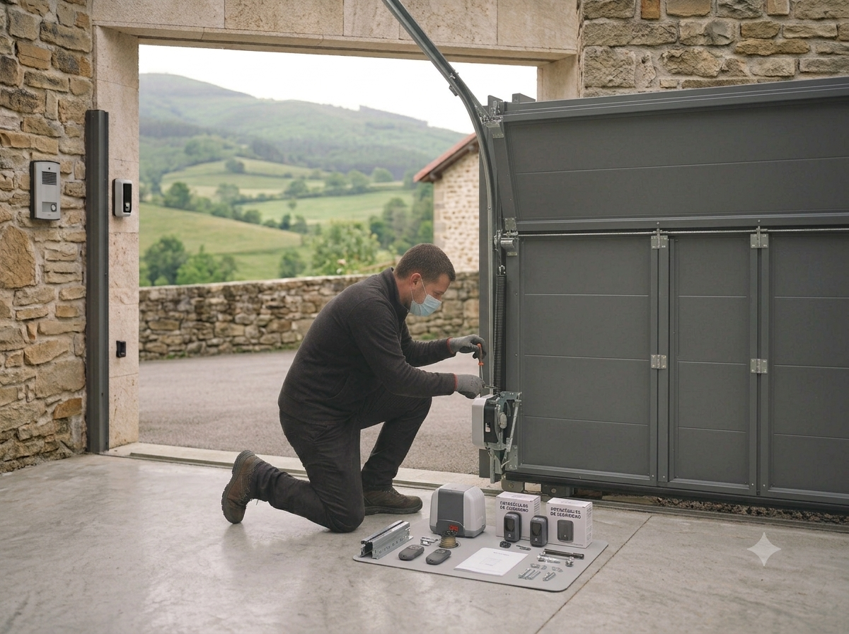 Instalación basica motores para puerta basculante de 1/3