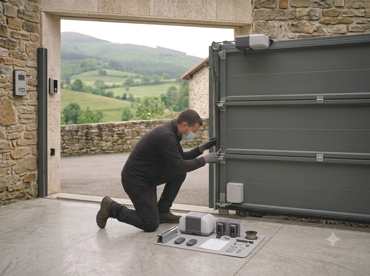 Instalación básica motores para puerta seccional