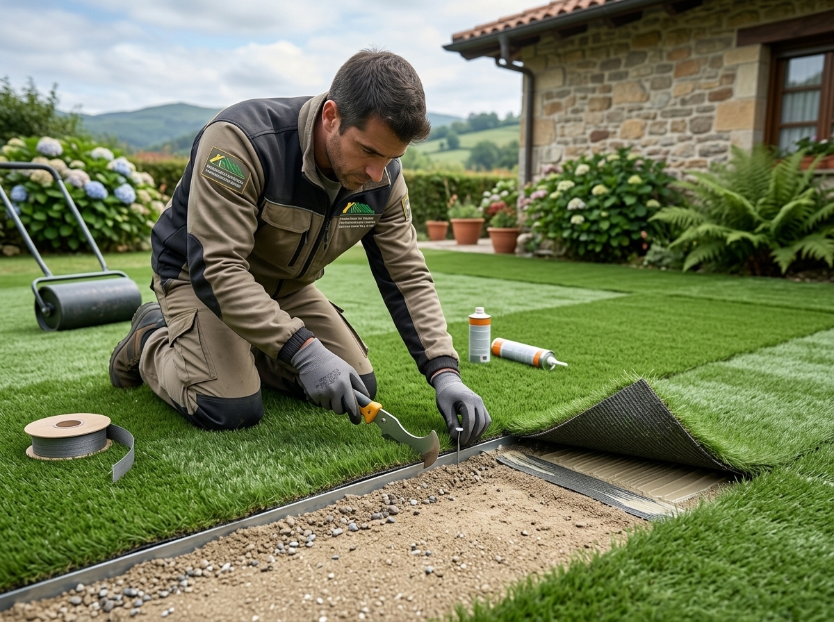 Instalación de césped artificial sobre terreno entre 40 y 80 m2