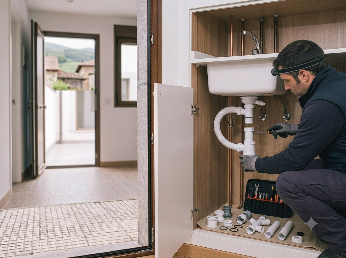 Modificación de desagüe sin obra, producto no incluido