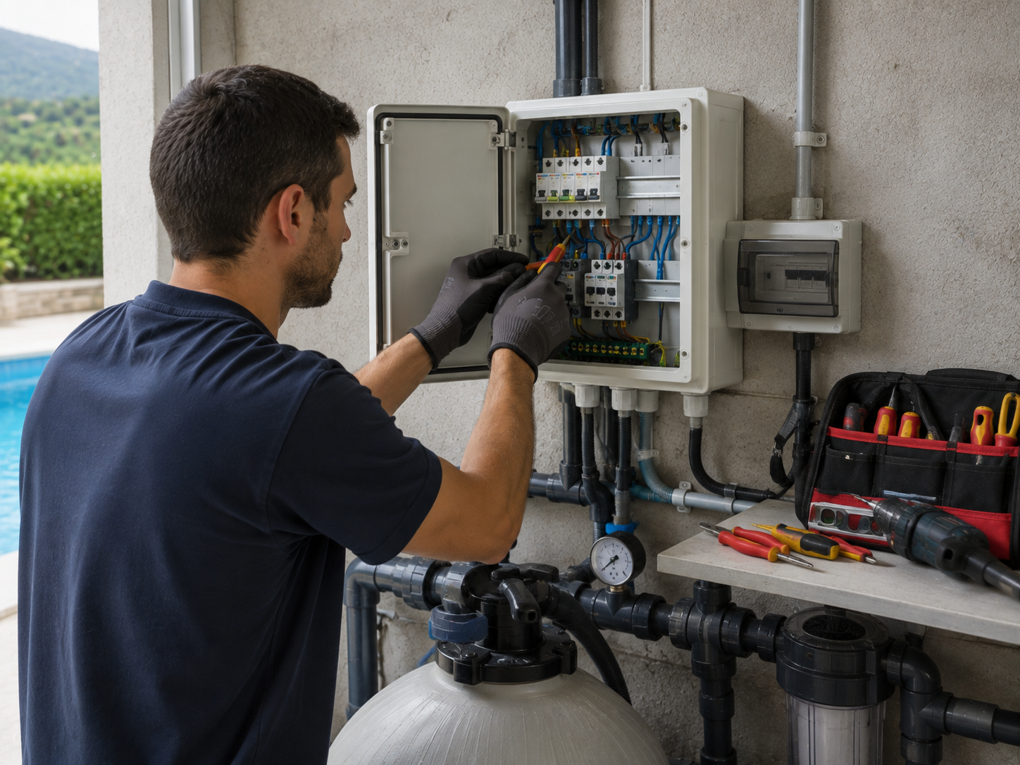 Instalación de cuadro eléctrico piscina
