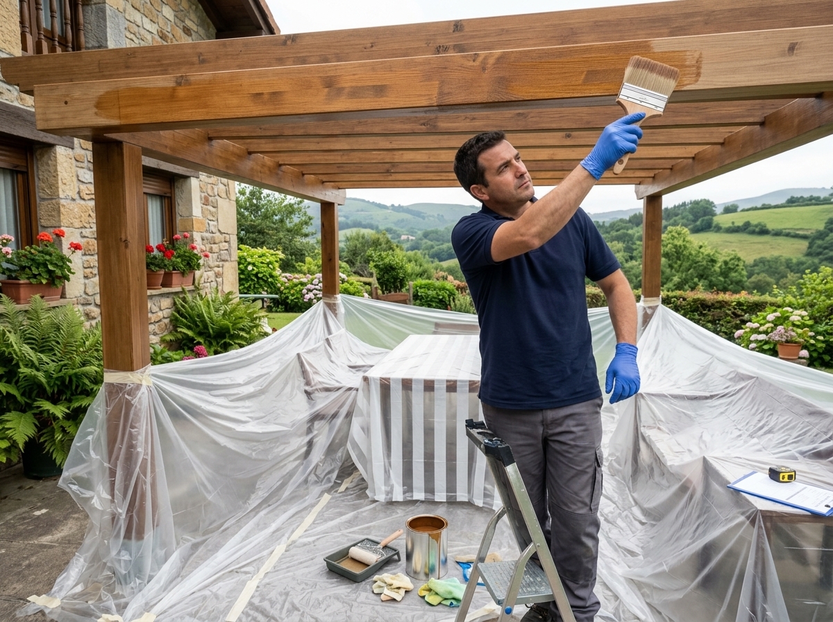 Tratamiendo de la madera (por m2 de superficie de pérgola)