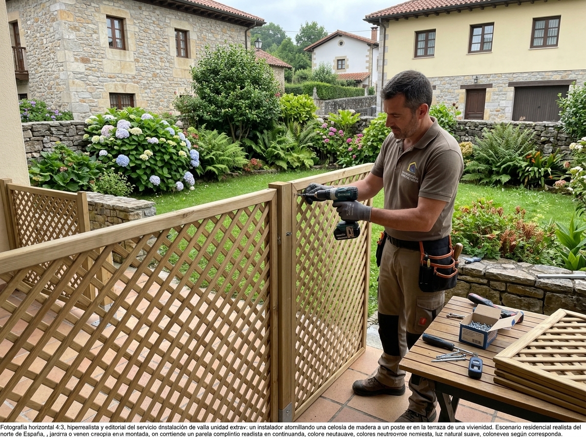 Instalación de celosía o valla madera unidad extra