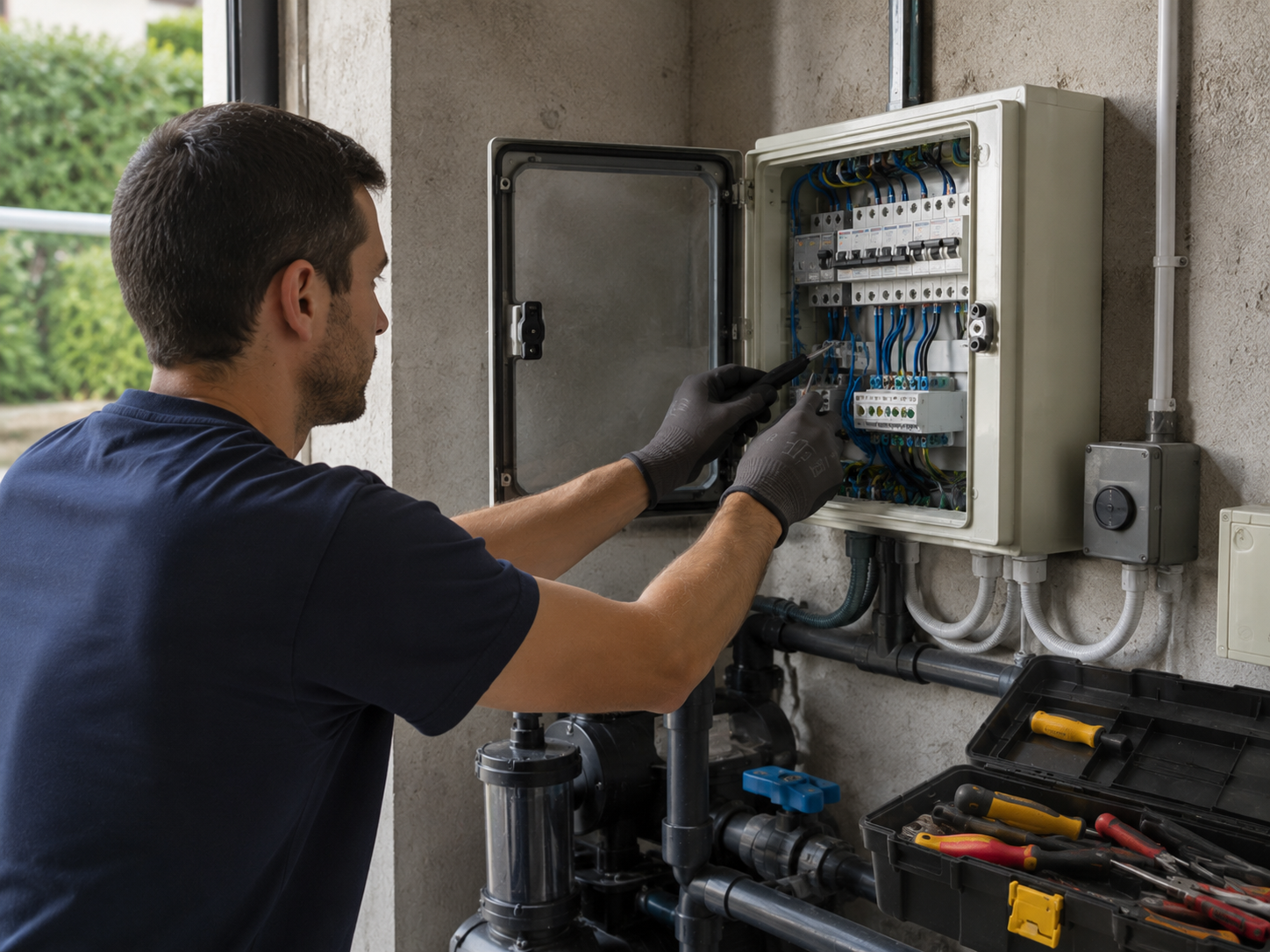 Instalación de calentador eléctrico piscina