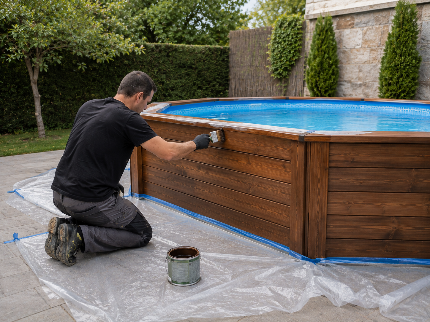 Tratamiento de madera piscina