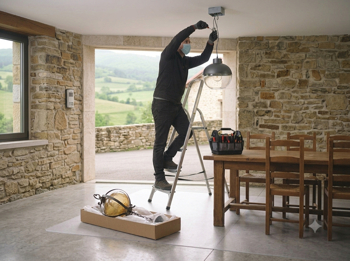 Desmontaje y montaje de lámparas de pared o de techo