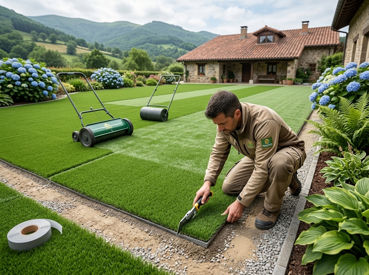 Instalación de césped artificial sobre terreno más de 80 m2