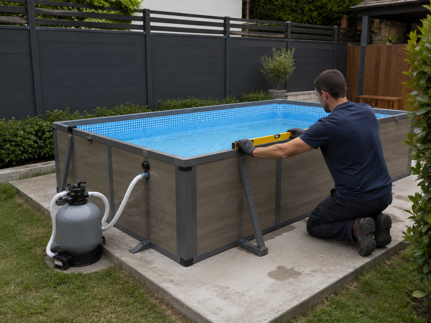 Instalación de piscina elevada sobre superficie hasta 6m2 , llave en mano NEWATER (Baleares)