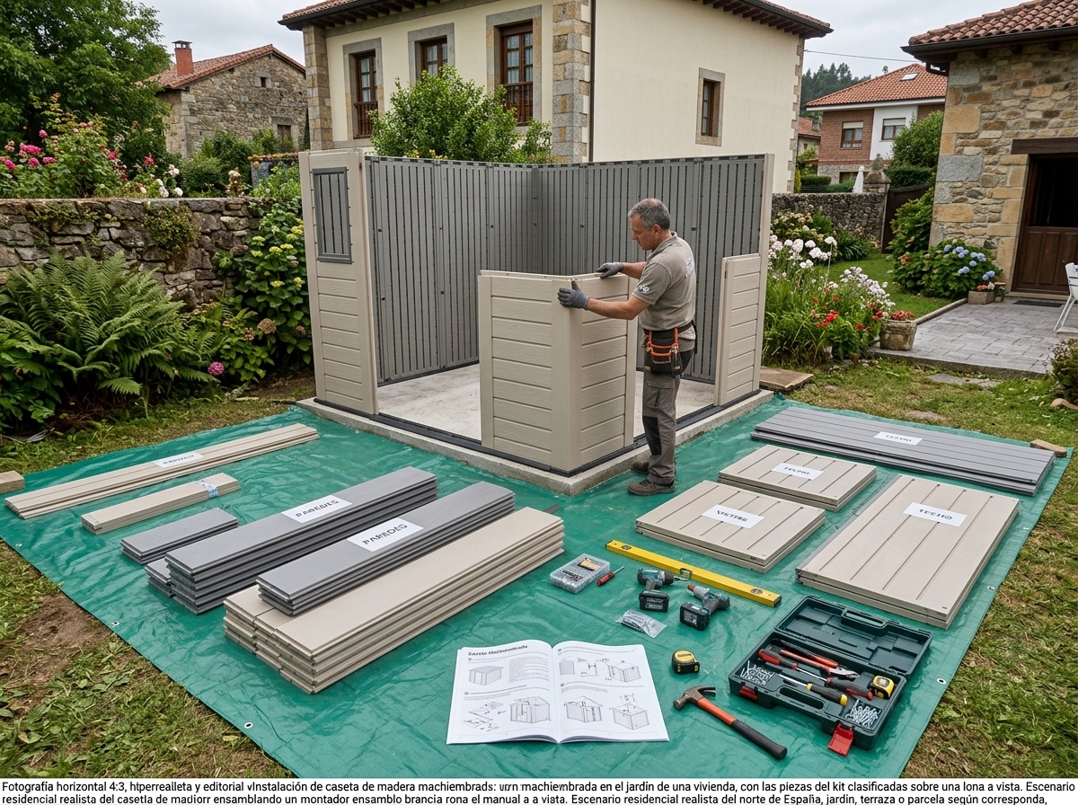 Instalación de caseta de resina 