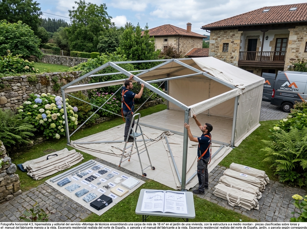 Montaje de carpa más de 18 m2