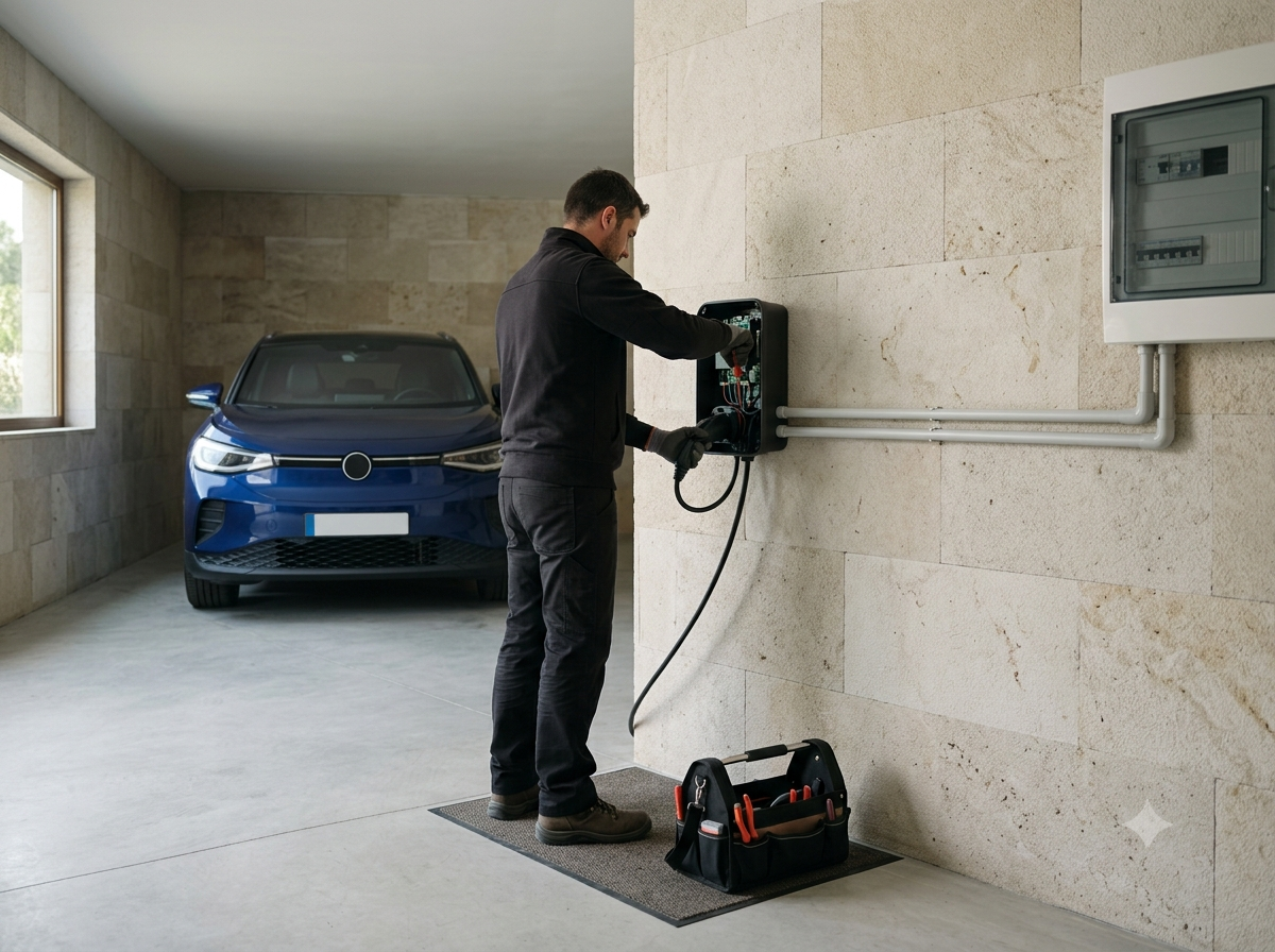 Instalación de cargador de coche eléctrico (básica monofásica)
