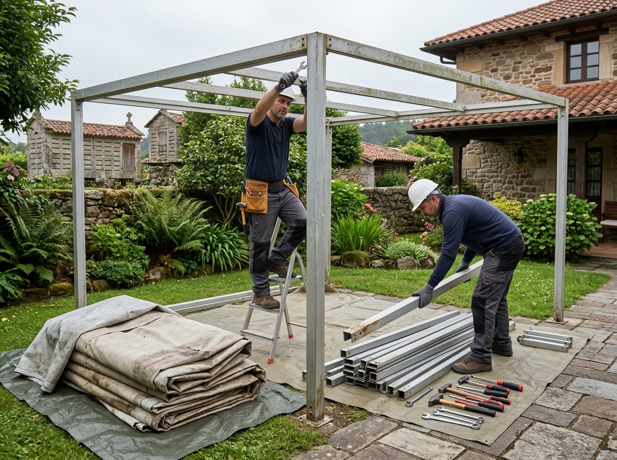 Desmontaje y retirada de pergola o carpa antigua (mínimo 4 m2)